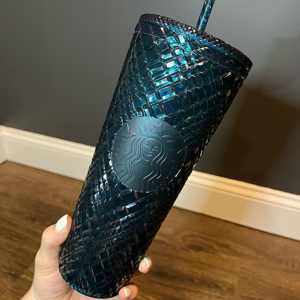 jeweled green blue starbucks cup